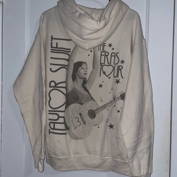 Taylor Swift Jackets & Blazers - Taylor Swift Beige Hoodie with The Eras Tour Design